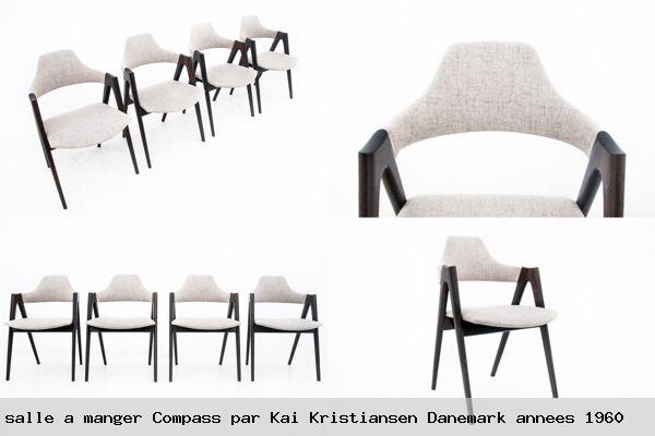 Quatre chaises de salle a manger compass par kai kristiansen danemark annees 1960