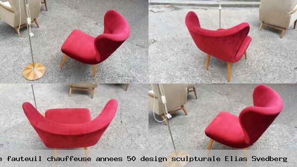 Rare fauteuil chauffeuse annees 50 design sculpturale elias svedberg