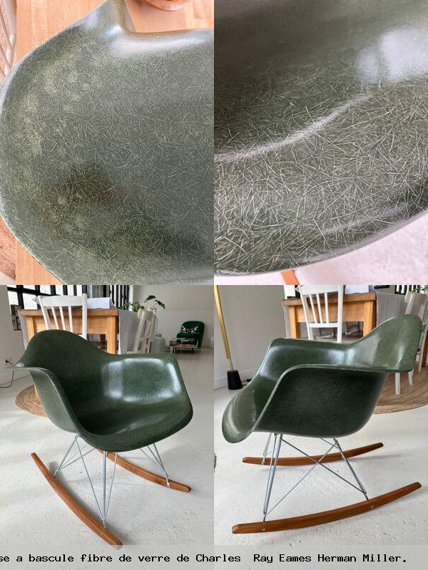 Rocking chair chaise a bascule fibre verre charles ray eames herman miller 