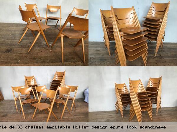 Serie de 33 chaises empilable hiller design epure look scandinave
