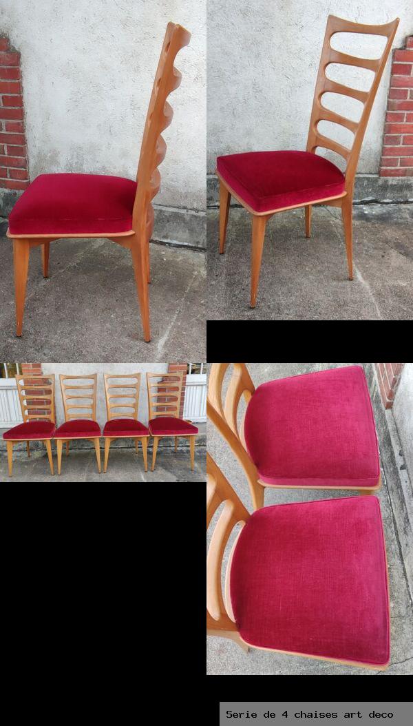 Serie de 4 chaises art deco