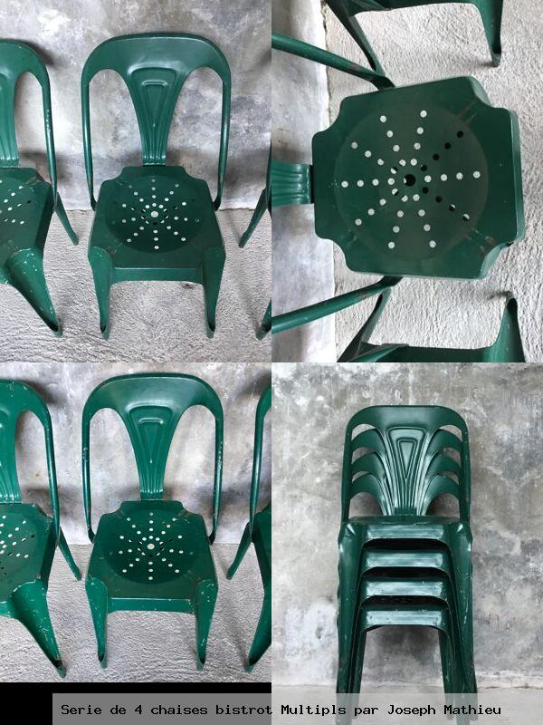 Serie de 4 chaises bistrot multipls par joseph mathieu