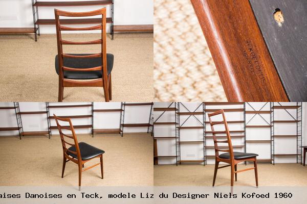 Serie de 4 chaises danoises en teck modele liz du designer niels kofoed 1960