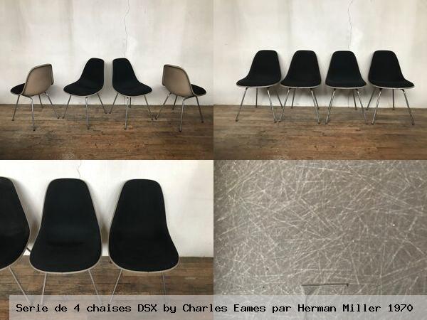 Serie de 4 chaises dsx by charles eames par herman miller 1970