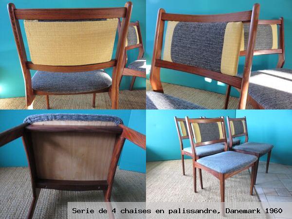Serie de 4 chaises en palissandre danemark 1960