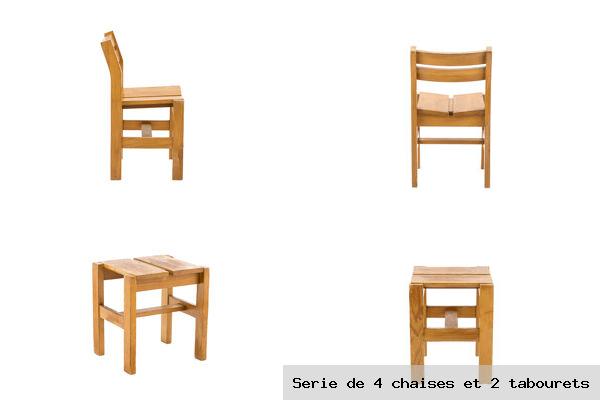 Serie de 4 chaises et 2 tabourets