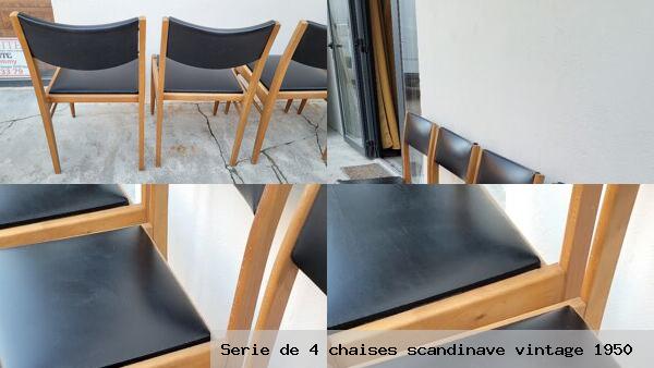 Serie de 4 chaises scandinave vintage 1950
