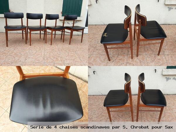 Serie de 4 chaises scandinaves par s chrobat pour sax