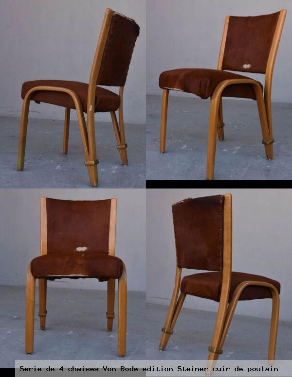 Serie 4 chaises von bode edition steiner cuir poulain