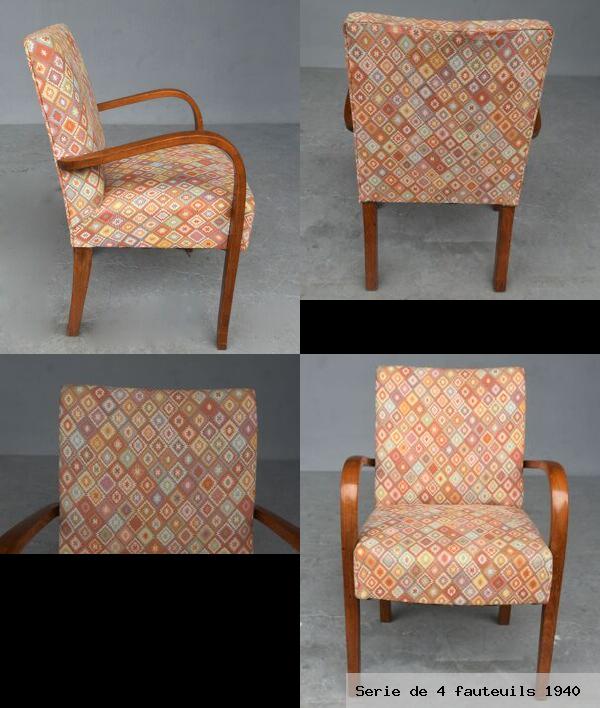 Serie de 4 fauteuils 1940