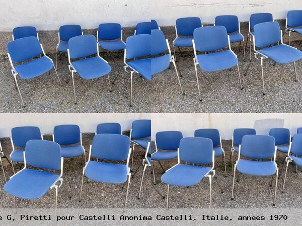 Serie 40 chaises g piretti pour anonima italie annees 1970