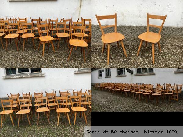 Serie de 50 chaises bistrot 1960