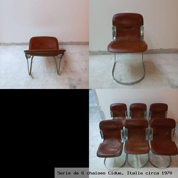 Serie de 6 chaises cidue italie circa 1970