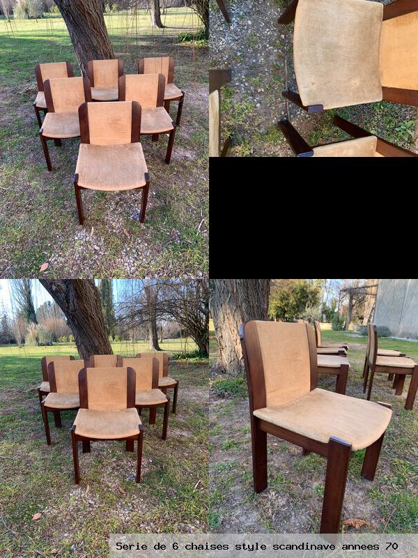Serie de 6 chaises style scandinave annees 70