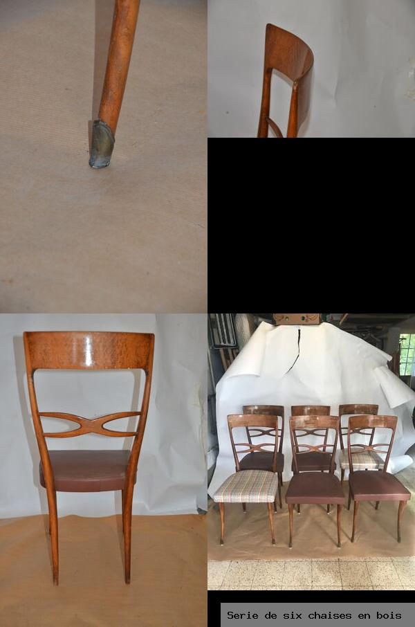 Serie de six chaises en bois