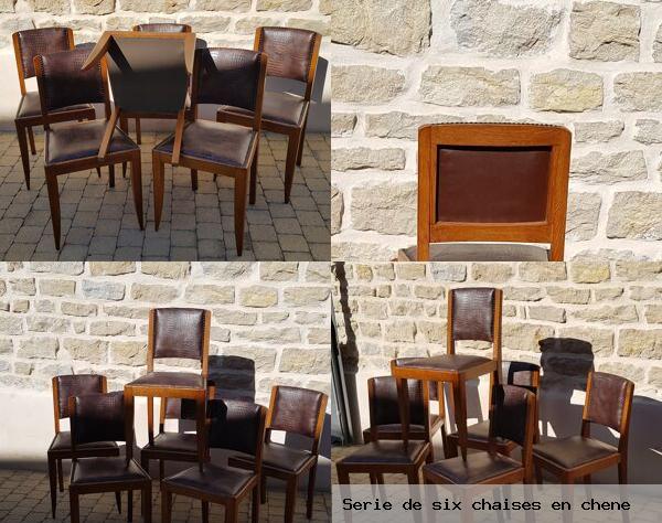 Serie de six chaises en chene