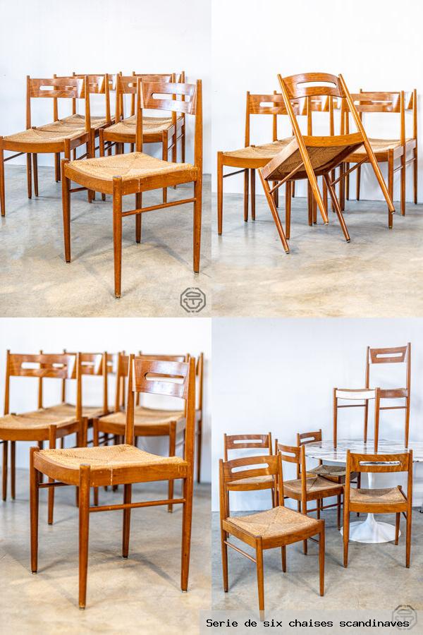 Serie de six chaises scandinaves
