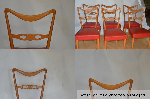Serie de six chaises vintages