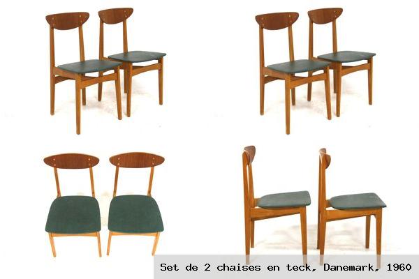 Set de 2 chaises en teck danemark 1960