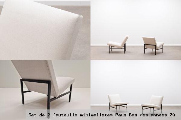 Set de 2 fauteuils minimalistes pays bas des annees 70