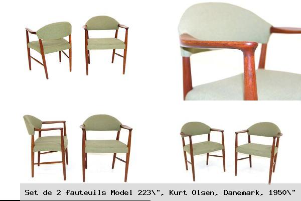 Set de 2 fauteuils model 223 kurt olsen danemark 1950 