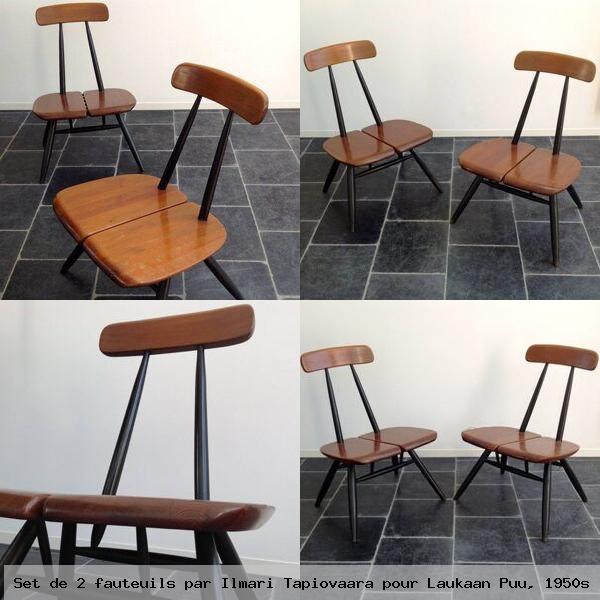 Set de 2 fauteuils par ilmari tapiovaara pour laukaan puu 1950s