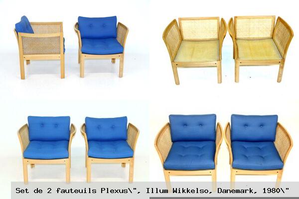 Set de 2 fauteuils plexus illum wikkelso danemark 1980 
