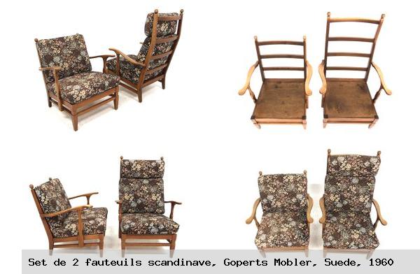 Set de 2 fauteuils scandinave goperts mobler suede 1960