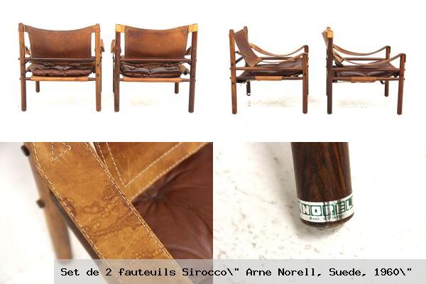 Set de 2 fauteuils sirocco arne norell suede 1960 