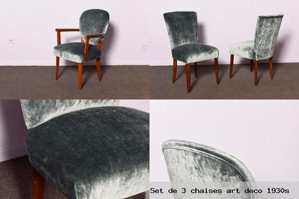 Set de 3 chaises art deco 1930s