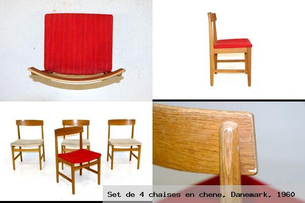 Set de 4 chaises en chene danemark 1960