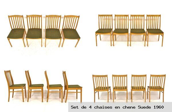 Set de 4 chaises en chene suede 1960