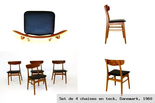 Set de 4 chaises en teck danemark 1960