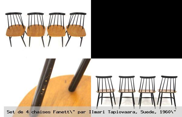 Set de 4 chaises fanett par ilmari tapiovaara suede 1960 