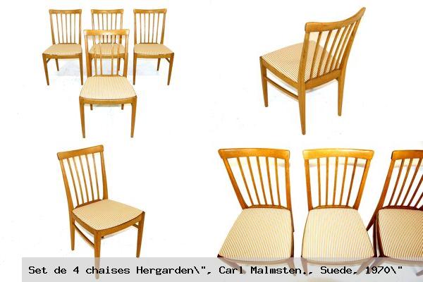 Set de 4 chaises hergarden carl malmsten suede 1970 