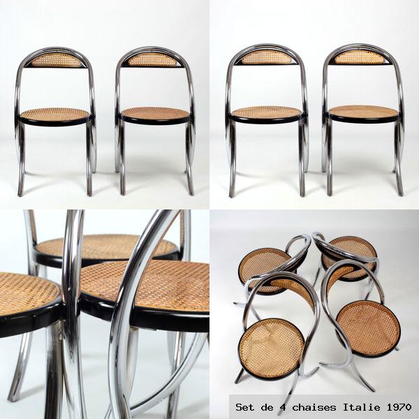 Set de 4 chaises italie 1970