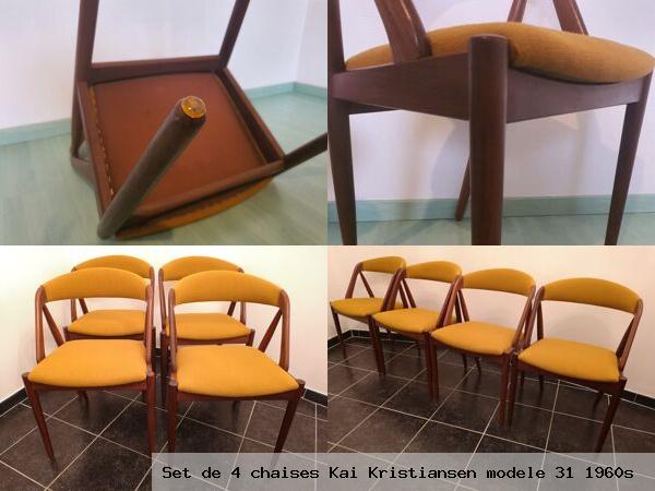 Set de 4 chaises kai kristiansen modele 31 1960s