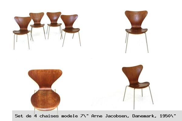 Set de 4 chaises modele 7 arne jacobsen danemark 1950 