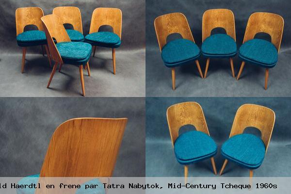 Set de 4 chaises oswald haerdtl en frene par tatra nabytok mid century tcheque 1960s