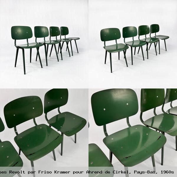 Set 4 chaises revolt par friso kramer pour ahrend cirkel pays bas 1960s