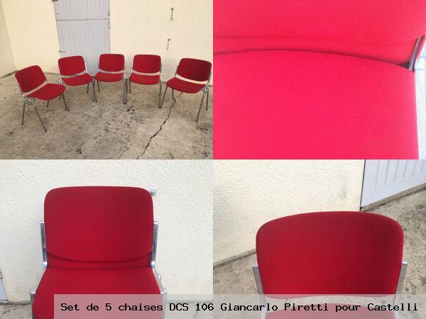 Set de 5 chaises dcs 106 giancarlo piretti pour castelli