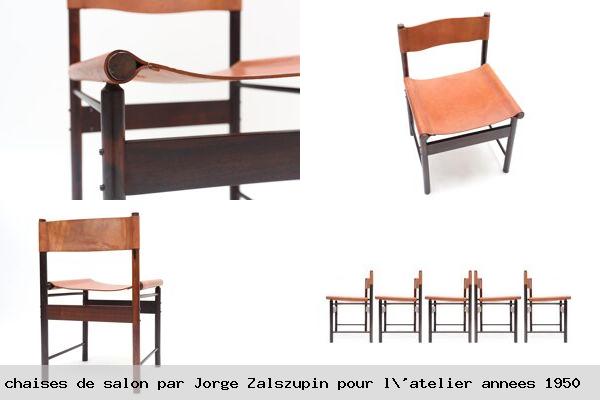 Set 5 chaises salon par jorge zalszupin pour l atelier annees 1950