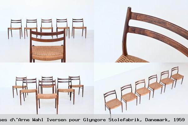 Set de 6 chaises d arne wahl iversen pour glyngore stolefabrik danemark 1959