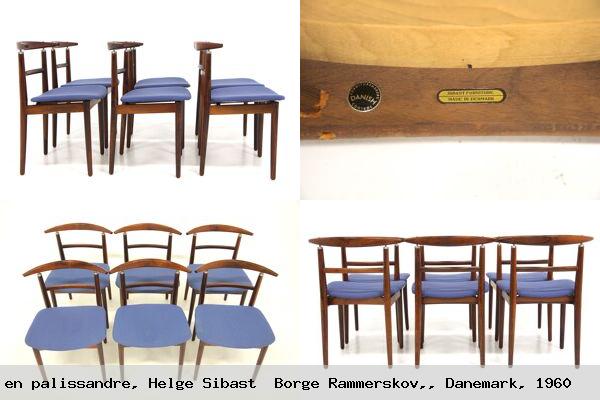 Set de 6 chaises en palissandre helge sibast borge rammerskov danemark 1960