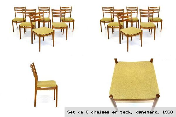 Set de 6 chaises en teck danemark 1960