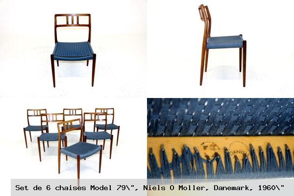 Set de 6 chaises model 79 niels o moller danemark 1960 