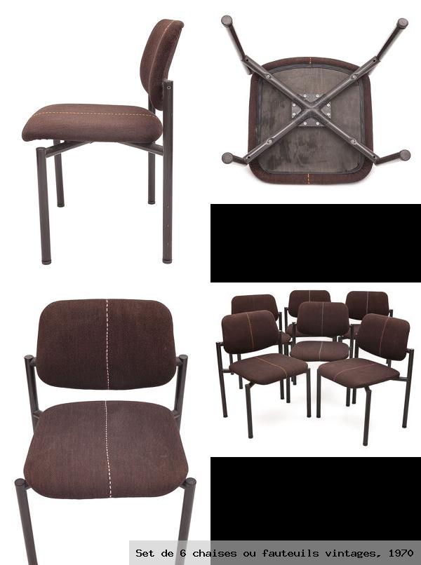 Set de 6 chaises ou fauteuils vintages 1970