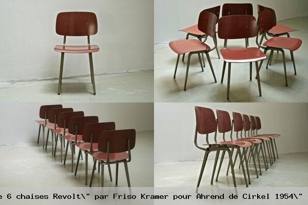Set 6 chaises revolt par friso kramer pour ahrend cirkel 1954 