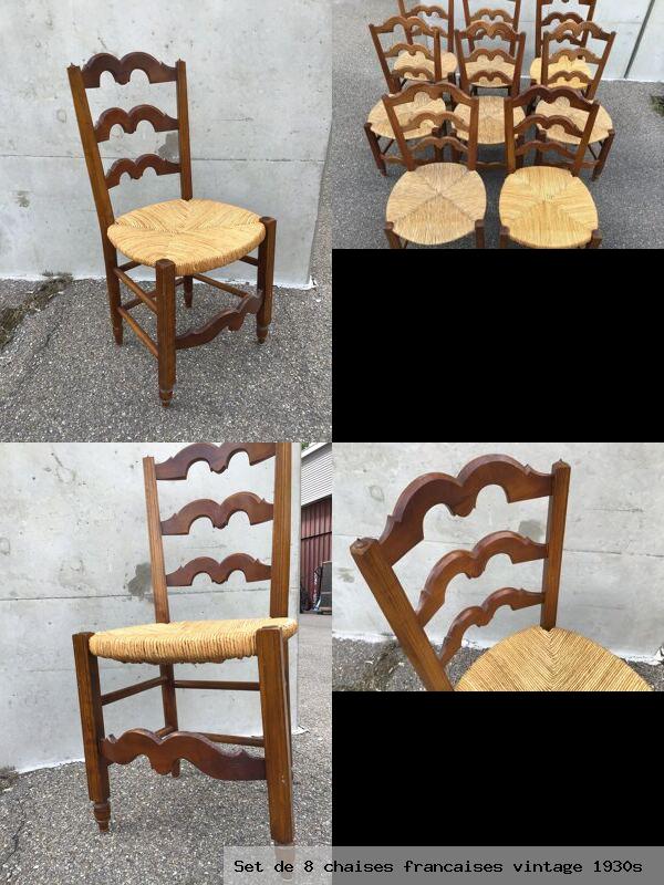 Set de 8 chaises francaises vintage 1930s