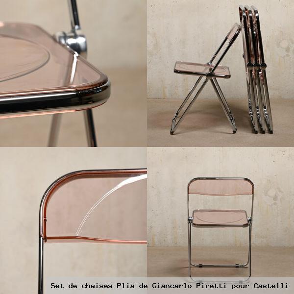 Set chaises plia giancarlo piretti pour castelli